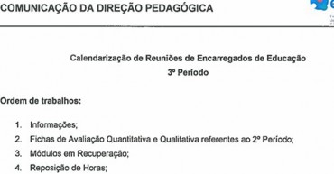 Mapa Reuniões 3º período Encarregados de Educação